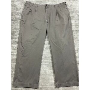 Savane Pants Mens 46x30 Gray Pleated Chino Straight‎ Leg Cotton Blend